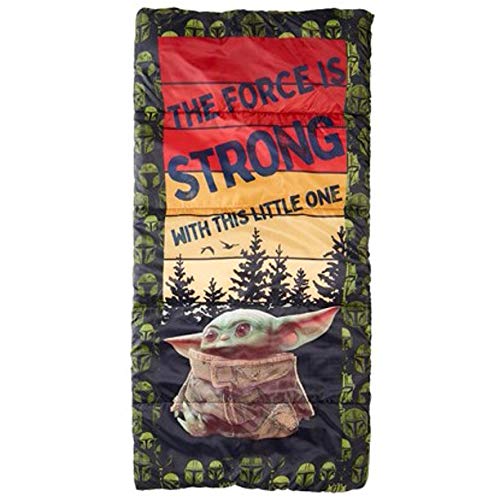 Star Wars: the Mandalorian Baby Yoda 50 Degree Rectangular Kids Sleeping Bag, Green