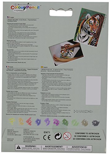 Darice Mini Colour Pencil by Number Kit 5"X7"-Jungle Tiger