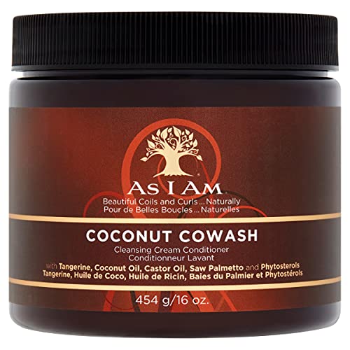 As I Am Coconut Cowash Cleansing Conditioner - 16 ounce - Gentle Daily Cleanser for Hair and Scalp - Removes Residue - Adds and Preserves Moisture - Detangles and Rinses Easily