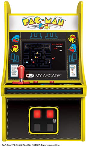 My Arcade Micro Player Mini Arcade Machine: Pac-Man Video Game, Fully Playable, 6.75 Inch Collectible, Color Display, Speaker, Volume Buttons, Headphone Jack, Battery or Micro USB Powered