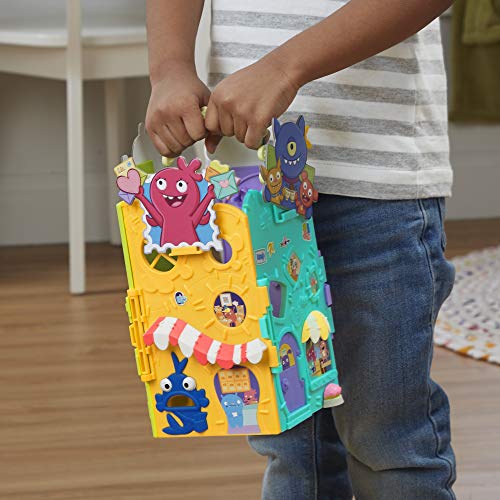 Hasbro Uglydolls Uglyville Unfolded Main Street Playset & Portable Tote, 3 Figures & Accessories