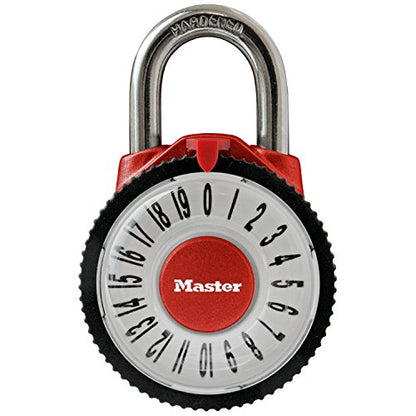 Master Lock 1588D Locker Lock Combination Padlock with Magnification Lens, 1 Pack, Assorted Colors