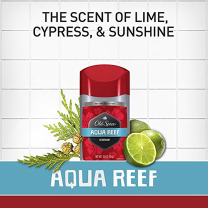 Old Spice Red Zone Deodorant, Aqua Reef, 2 Count