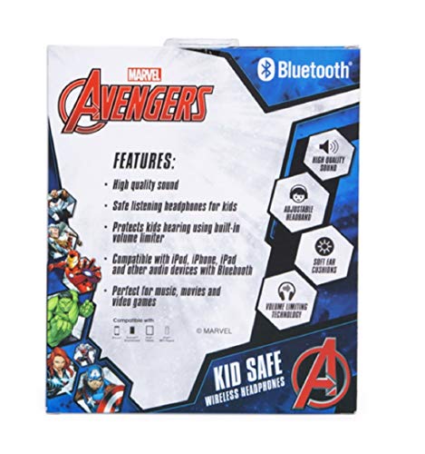 Tech2Go Marvel Avengers Kids Safe Headphones with Built in Volume Limiting Feature for Safe Listening