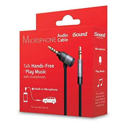 ISound – Microphone Audio Cable – 3 Foot Cable with Built-in Hands Free Microphone and Multifunction Control