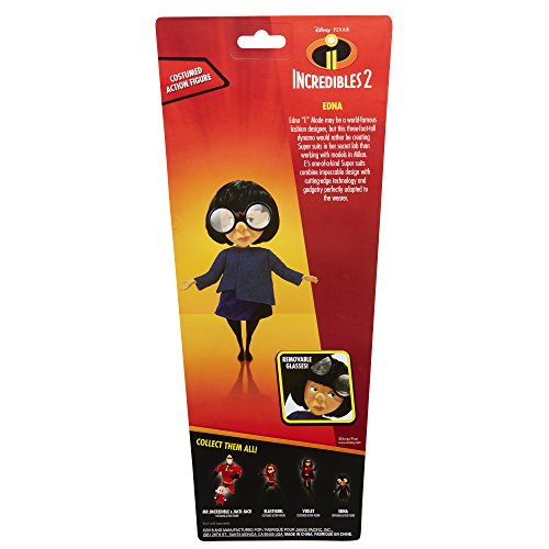 The Incredibles 2 Edna Action Figure Doll in Deluxe Blue Costume and Glasses