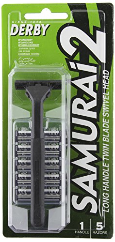 Derby Samurai 2 Twin Blade Non-Disposable Razor, 8 Ounce