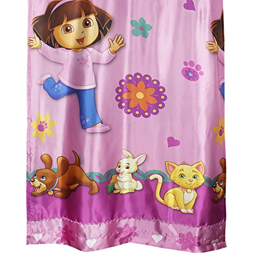 Dora the Explorer Long Drapery Panel Doras Pets Satin Window Curtain Panel