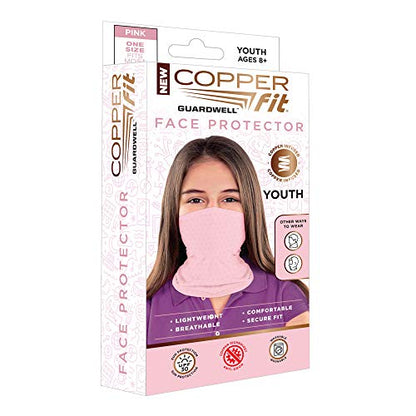 Copper Fit Baby Girls' Big Guardwell Face Cover and Neck Gaiter, Pink, Youth