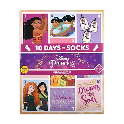 Disney Princess Toddler Girls 10 Days of Socks (3-5 Years)