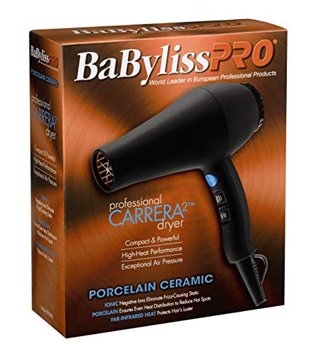 BABYLISS PRO Porcelain Ceramic Carrera2 Dryer Model #BABP6685N, UPC: 074108081186