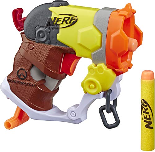 NERF Microshots Overwatch Roadhog Blaster -- Includes 2 Official Elite Darts -- for Kids, Teens, Adults