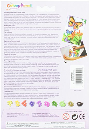 ROYAL BRUSH Mini Colour Pencil Set: Butterflies, 5 x 7 inches Color by Number, Multicolor