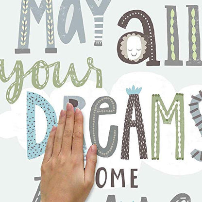 RoomMates RMK4669SCS Dreams Come True Inspirational Quote Peel and Stick Wall Decals