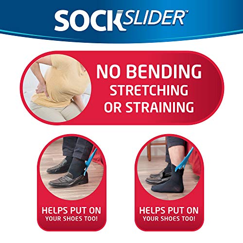 Allstar Innovations - Sock Slider - The Easy on, Easy off Sock Aid Kit & Shoe Horn | Pain Free No Bending, Stretching or Straining System that Packs up for Convenient Travel, As Seen on TV