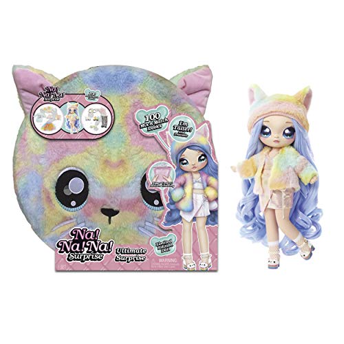 Na Na Na Surprise Ultimate Surprise Rainbow Kitty with New Taller Doll and 100+ Mix & Match Looks, 11 Inches