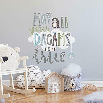 RoomMates RMK4669SCS Dreams Come True Inspirational Quote Peel and Stick Wall Decals