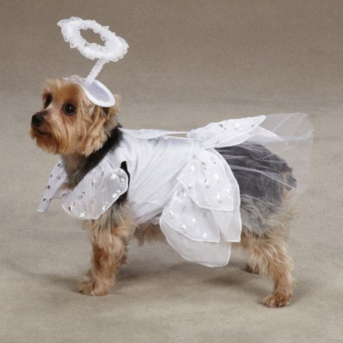 Casual Canine Angel Paws Dog Costume, X-Small, White