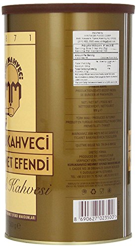 Turkish Ground & Roasted Coffee (Kurukahveci Mehmet Efendi Cekilmiş ve Kavrulmus Turk Kahvesi) – 1.1lb