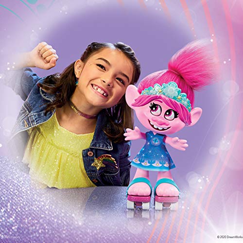 Trolls DreamWorks World Tour Dancing Hair Poppy Interactive Talking Singing Doll with Moving Hair, Toy for Girls and Boys 4 Years and Up