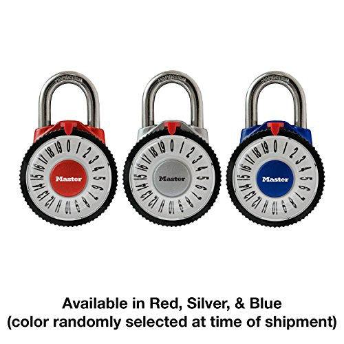 Master Lock 1588D Locker Lock Combination Padlock with Magnification Lens, 1 Pack, Assorted Colors