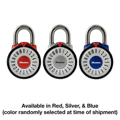 Master Lock 1588D Locker Lock Combination Padlock with Magnification Lens, 1 Pack, Assorted Colors