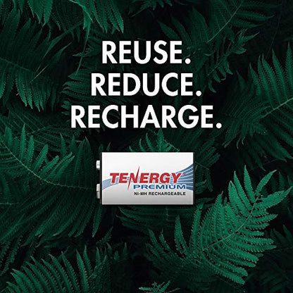 Tenergy TN141 2 Bay 9V Smart Charger with 2 pcs Premium 9V NiMH 250mAh Rechargeable Batteries