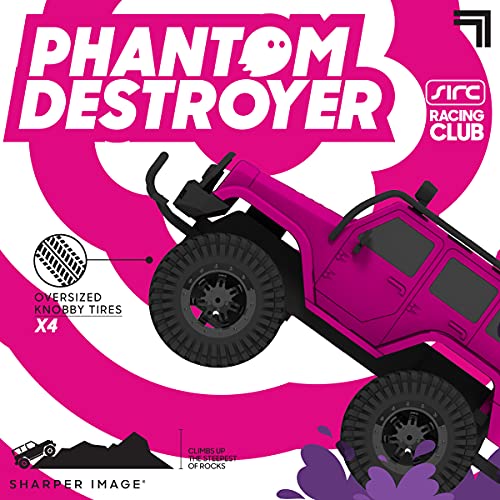 SHARPER IMAGE RC All Terrain Phantom Destroyer Toy Car, Off Road Action Rugged Roll Bar Design, Quick Response 2.4 GHz Wireless Remote Control, Built-in Radio Frequencies for Racing, Great for Kids