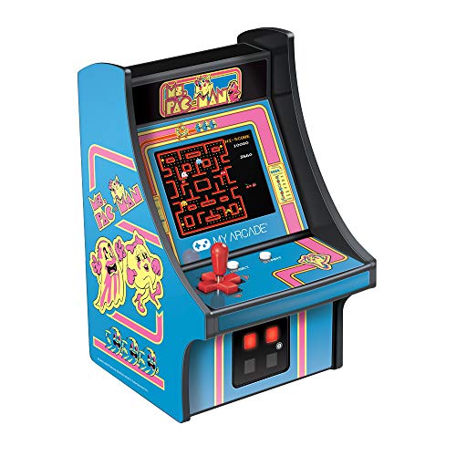 My Arcade Micro Player Mini Arcade Machine: Ms. Pac-Man Video Game, Fully Playable, 6.75 Inch Collectible, Color Display, Speaker, Volume Buttons, Headphone Jack - Electronic Games