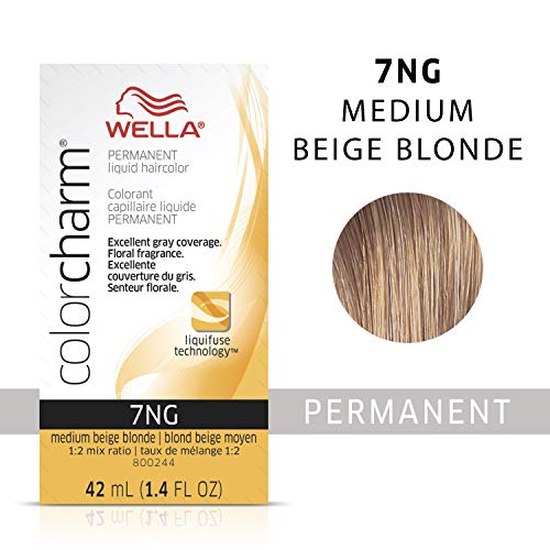 Wella Color Charm Permanent Liquid Hair Color for Gray Coverage Liquid 7NGMedium Beige Blonde