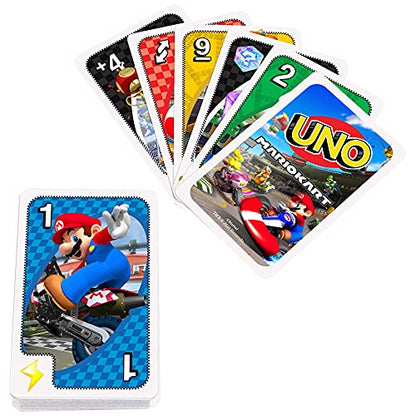 UNO Mario Kart Card Game with 112 Cards & Instructions for Players Ages 7 Years & Older, Gift for Kid, Family and Adult Game Night