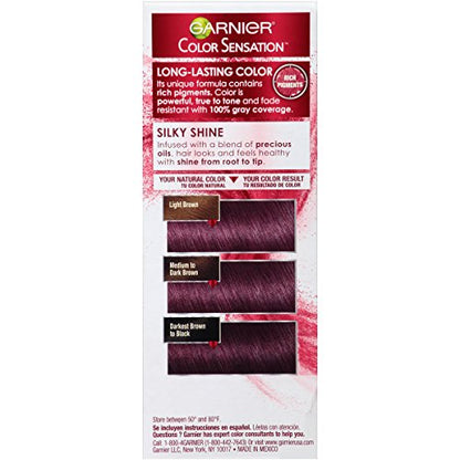 Garnier Hair Color Sensation Rich Long-Lasting Cream, 3.26 Deep Burgundy