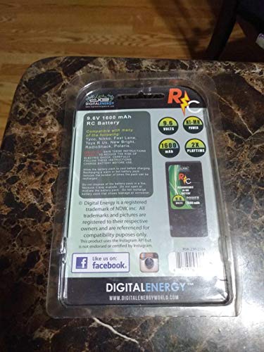 Digital Energy 9.6V 1600mAh Ni-MH Battery for RC Vehicles