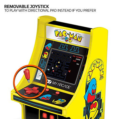 My Arcade Micro Player Mini Arcade Machine: Pac-Man Video Game, Fully Playable, 6.75 Inch Collectible, Color Display, Speaker, Volume Buttons, Headphone Jack, Battery or Micro USB Powered