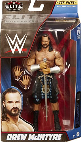 WWE Drew McIntyre Top Picks Elite Collection Action Figure with Accessories, 6-inch Posable Collectible Gift for WWE Fans Ages 8 Years Old & Up