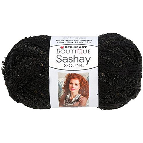 RED HEART Boutique Sashay Sequins Yarn, Caviar