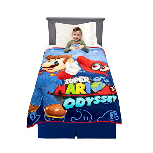 Franco A35618 Kids Bedding Soft Plush Microfiber Throw, 46" x 60", Super Mario