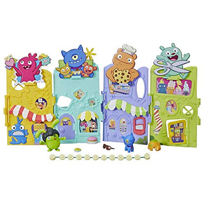 Hasbro Uglydolls Uglyville Unfolded Main Street Playset & Portable Tote, 3 Figures & Accessories