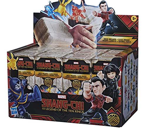 Marvel Superhero Shang-Chi and The Legend of The Ten Rings Brick Breaker, 5 Collectible Mini-Figure Toys in Break-Open Box for Kids Ages 5 and Up