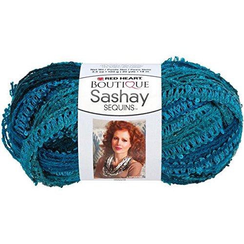 RED HEART Boutique Sashay Sequins Yarn, Mediterranean