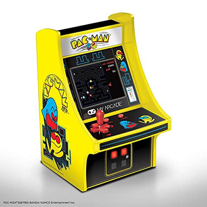 My Arcade Micro Player Mini Arcade Machine: Pac-Man Video Game, Fully Playable, 6.75 Inch Collectible, Color Display, Speaker, Volume Buttons, Headphone Jack, Battery or Micro USB Powered