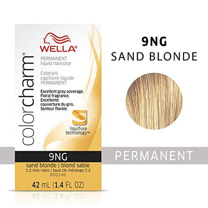 Wella Color Charm Permanent Liquid Hair Color for Gray Coverage Liquid 9NG Sand Blonde, 1.42 Fl Oz (Pack of 1)