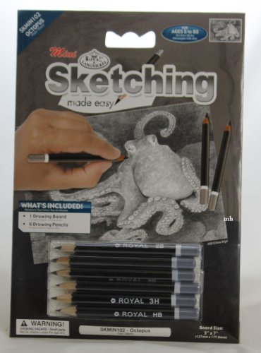 Royal and Langnickel Mini Sketching Made Easy Kit 5 inch x 7 inch - Octopus