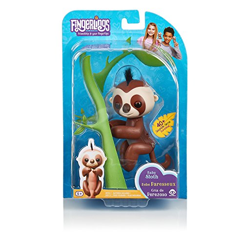 Fingerlings Baby Sloth - Kingsley (Brown) -  Interactive Baby Pet - by WowWee