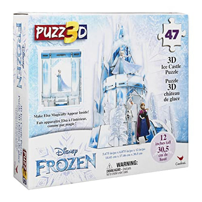 Cardinal Disney Frozen 2, Hologram Puzzle 3D Olaf Anna Elsa Castle 47-Piece Plastic Jigsaw Puzzle