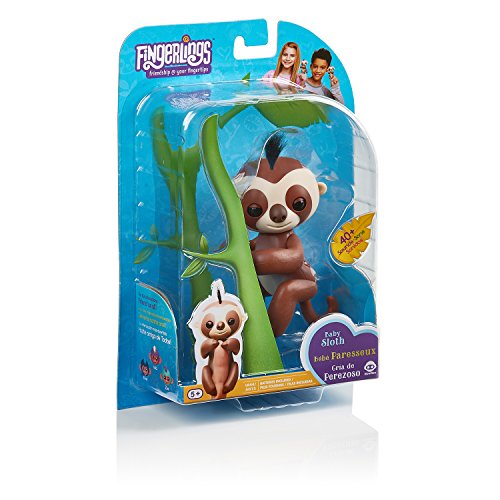 Fingerlings Baby Sloth - Kingsley (Brown) -  Interactive Baby Pet - by WowWee