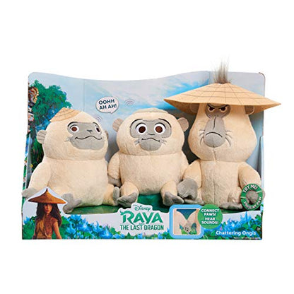 Disney Raya and the Last Dragon Chattering Ongis Plush, 3-piece set, connecting stuffed animals with sound, by Just Play