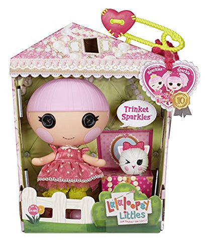 Lalaloopsy Littles Doll- Trinket Sparkles and Pet Yarn Ball Kitten, 7" Princess Doll with Pink Outfit & Accessories, Reusable House Playset- Gifts for Kids, Toys for Girls Ages 3 4 5+ to 103 Years Old