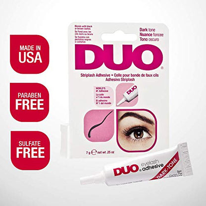 DUO Strip Eyelash Adhesive for Strip Lashes, Dark Tone, 0.25 oz, 1-Pack