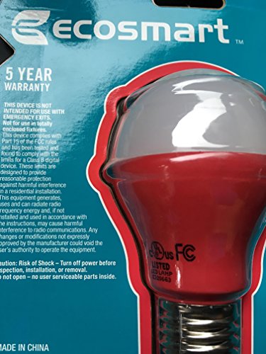 25W Equivalent A19 GP19 LED Light Bulb - Red